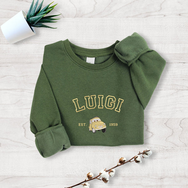 Personalized Disney Cars Luigi Embroidered Toddler Sweatshirt wokigi