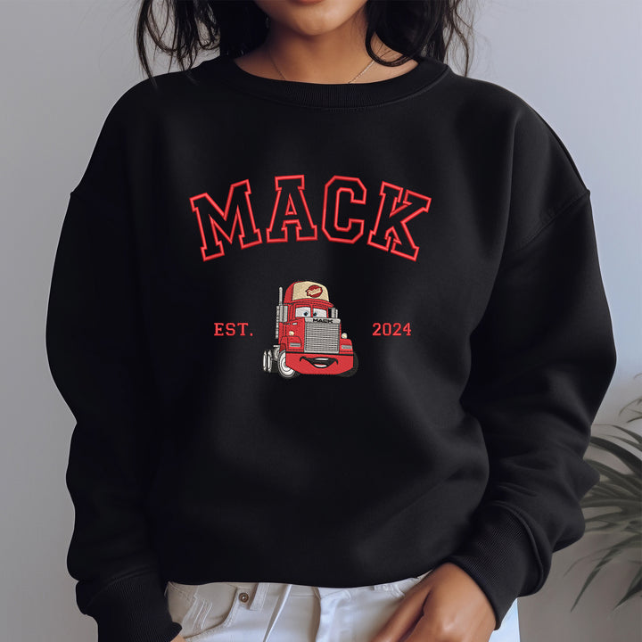 Personalized Disney Cars Mack Embroidered Adult Sweatshirt wokigi