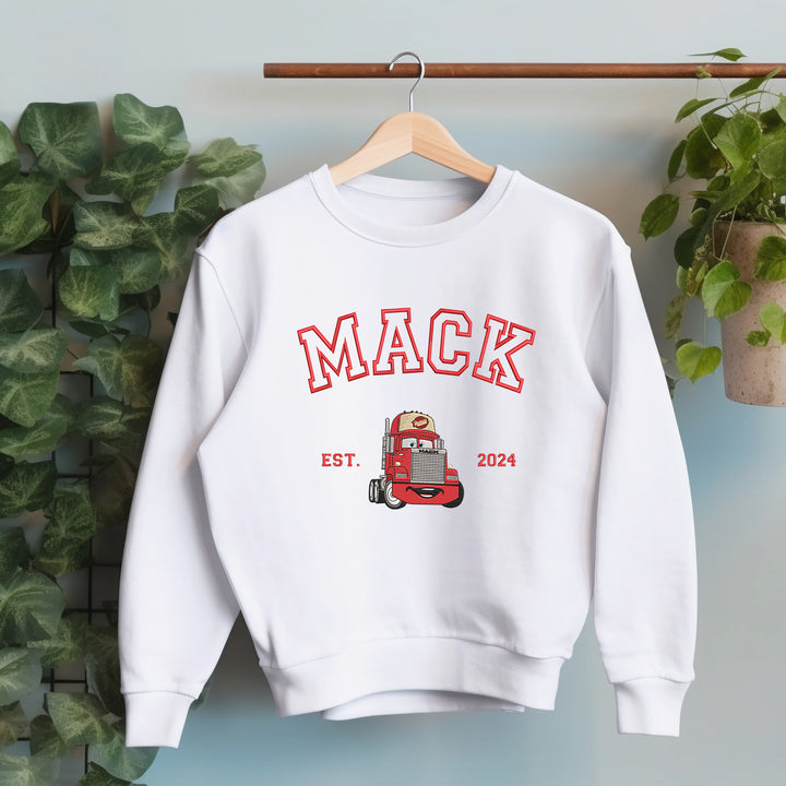 Personalized Disney Cars Mack Embroidered Adult Sweatshirt wokigi