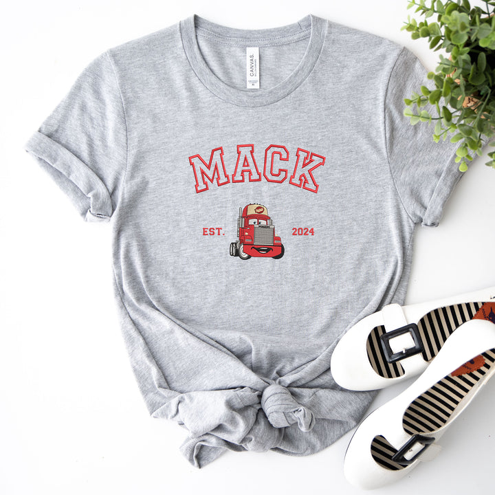 Personalized Disney Cars Mack Embroidered Adult T-shirt wokigi