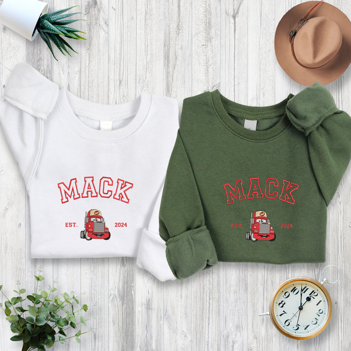 Personalized Disney Cars Mack Embroidered Youth Sweatshirt wokigi