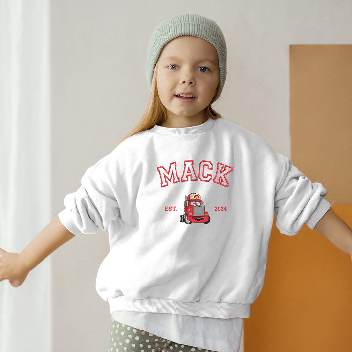 Personalized Disney Cars Mack Embroidered Youth Sweatshirt wokigi