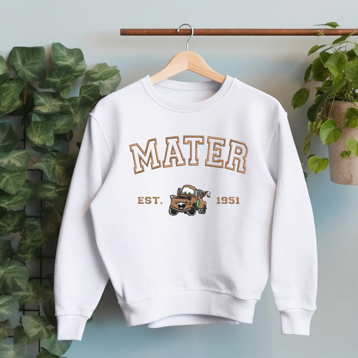 Personalized Disney Cars Mater Embroidered Adult Sweatshirt wokigi