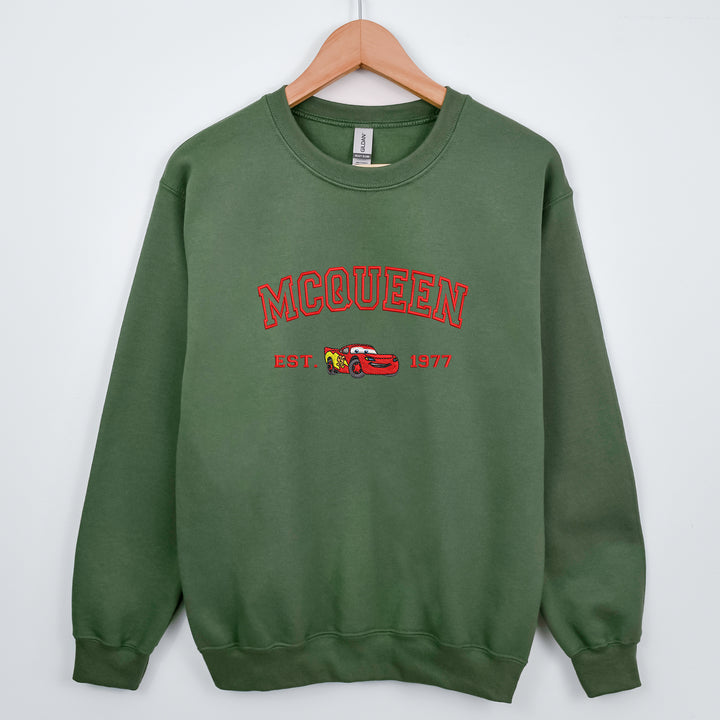 Personalized Disney Cars McQueen Embroidered Adult Sweatshirt wokigi