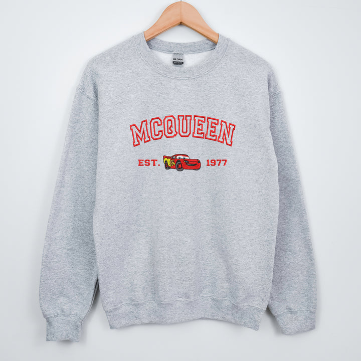 Personalized Disney Cars McQueen Embroidered Adult Sweatshirt wokigi