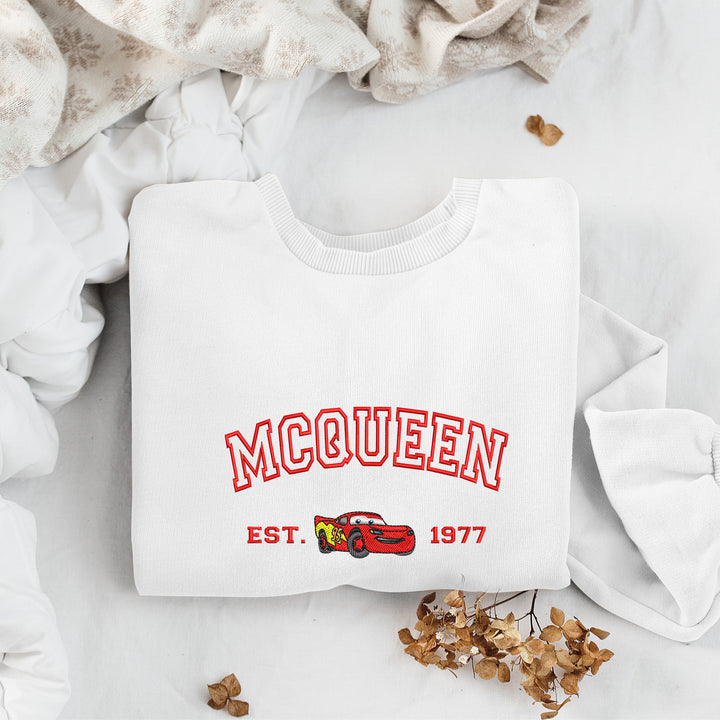 Personalized Disney Cars McQueen Embroidered Adult Sweatshirt wokigi