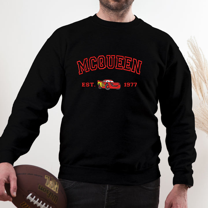 Personalized Disney Cars McQueen Embroidered Adult Sweatshirt wokigi