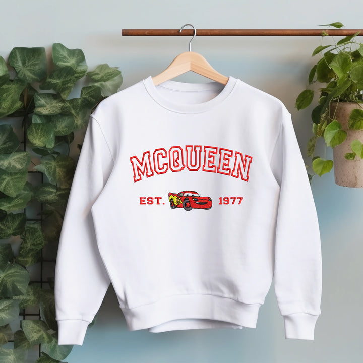 Personalized Disney Cars McQueen Embroidered Adult Sweatshirt wokigi