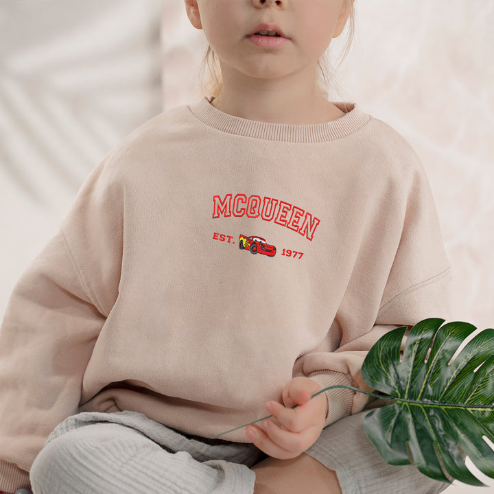 Personalized Disney Cars McQeen Embroidered Youth Sweatshirt wokigi