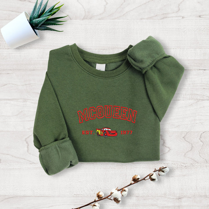 Personalized Disney Cars McQeen Embroidered Youth Sweatshirt wokigi