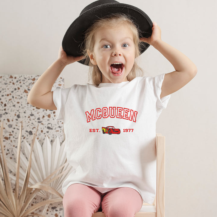 Personalized Disney McQueen Embroidered  Toddler T-shirt wokigi