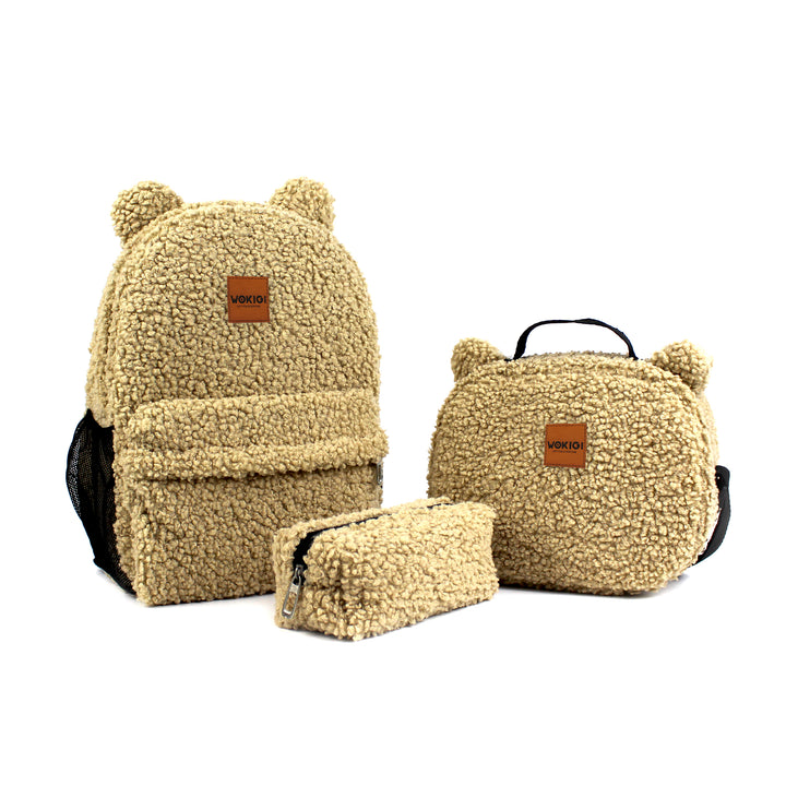 Personalized Coffee Milk Teddy Bear Backpack & Lunch Bag Set wokigi