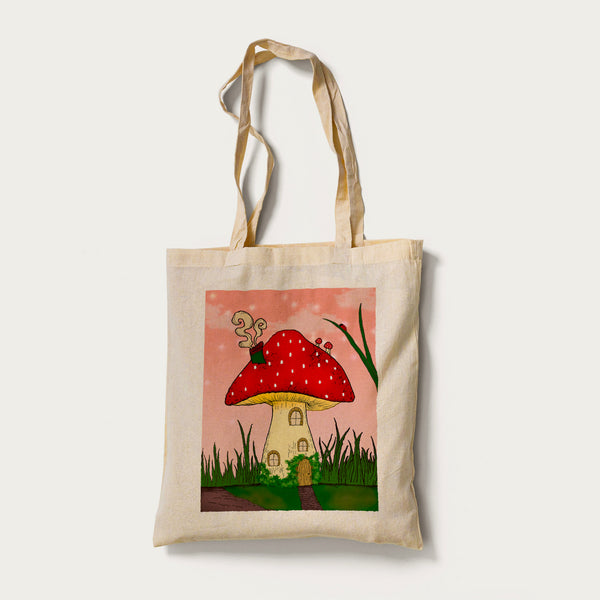 Mushroom House Tote Bag