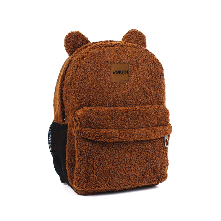 Personalized Large Coffee Milk Teddy Backpack for School Kids wokigi