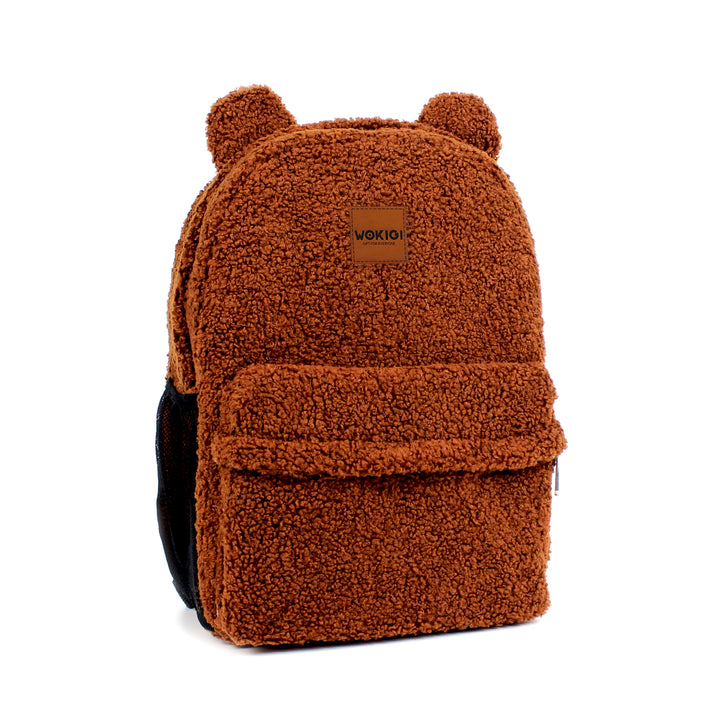 Personalized Large Coffee Milk Teddy Backpack for School Kids wokigi