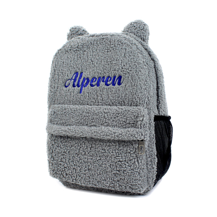 Personalized Large Grey Teddy Bear Backpack for School Kids wokigi