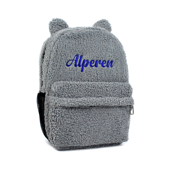 Personalized Large Grey Teddy Bear Backpack for School Kids wokigi