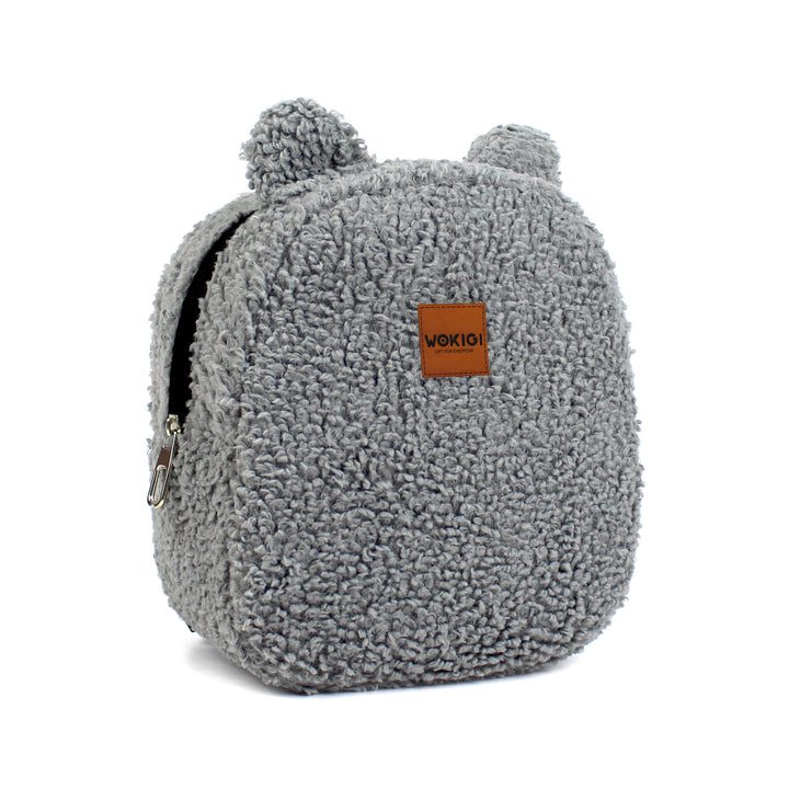 Personalized Grey Teddy Bear Small Backpack wokigi