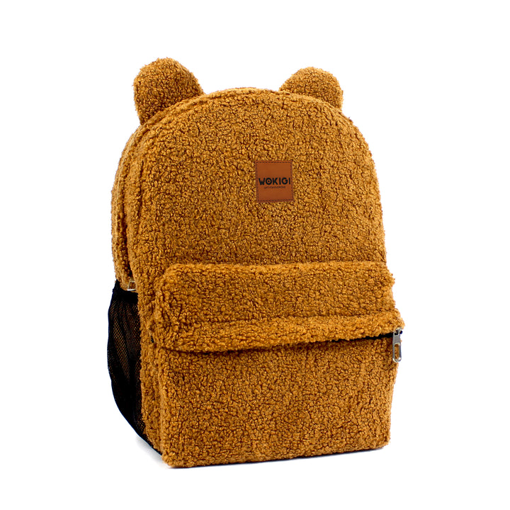 Personalized Large Coffee Milk Teddy Backpack for School Kids wokigi