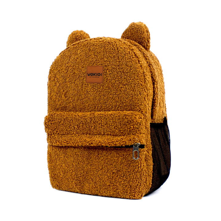 Personalized Large Light Brown Teddy Backpack for School Kid wokigi