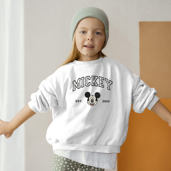 Personalized Mickey Minnie Friends Disneyland Family Trip Matching Embroidered Toddler Sweatshirt