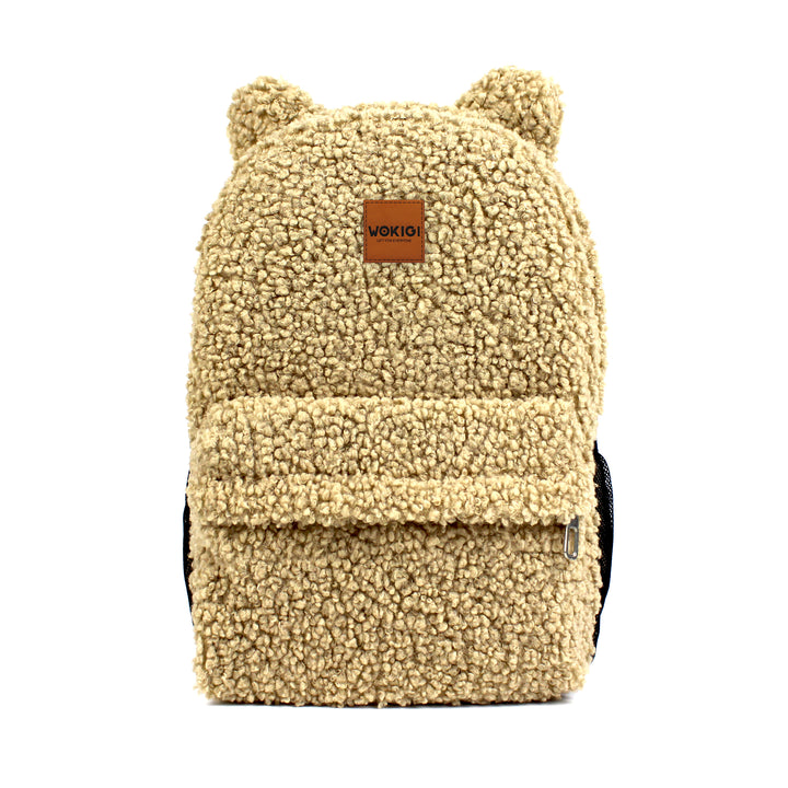 Personalized Large Coffee Milk Teddy Backpack for School Kids wokigi