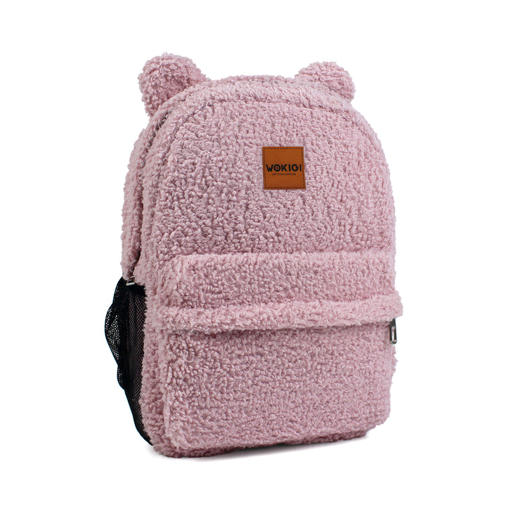 Personalized Large Powder Pink Teddy Backpack for School Kid wokigi