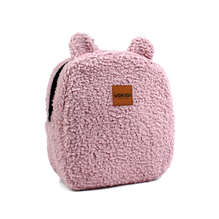 Personalized Powder Pink Teddy Bear Small Backpack wokigi