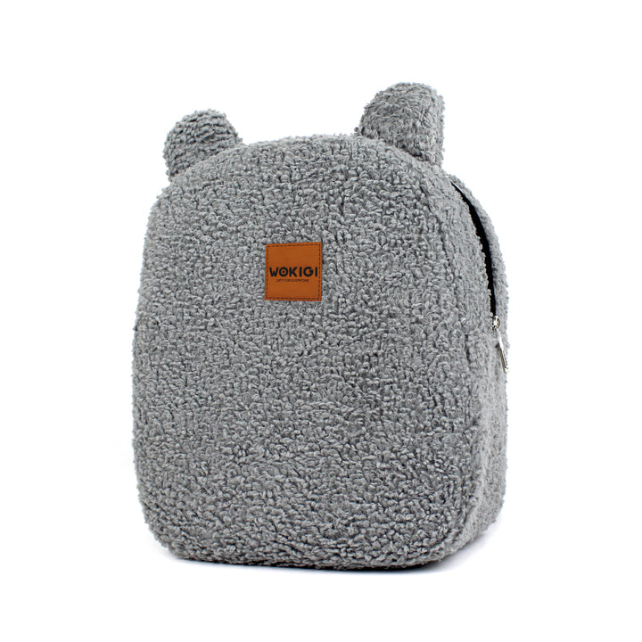 Personalized Grey Teddy Bear Kids Medium Backpack wokigi