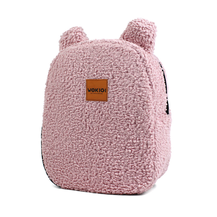 Personalized Powder Pink Teddy Bear Kids Medium Backpack wokigi