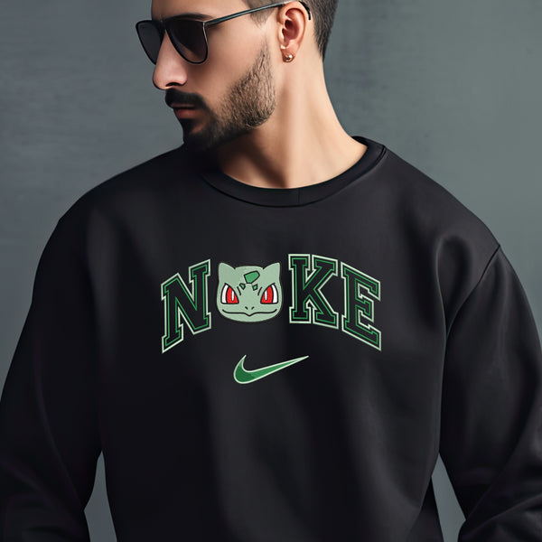 Personalized Bulbasar Nike Embroidered Adult Sweatshirt