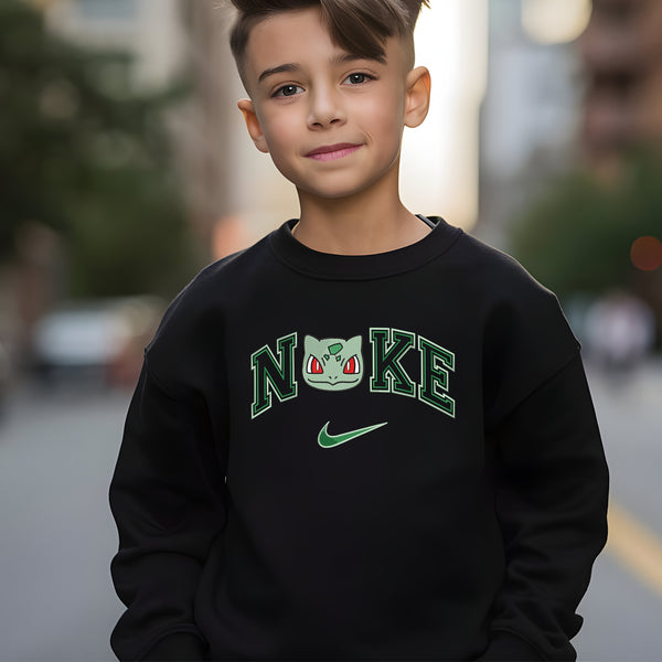 Personalized Bulbasar Nike Embroidered Youth Sweatshirt