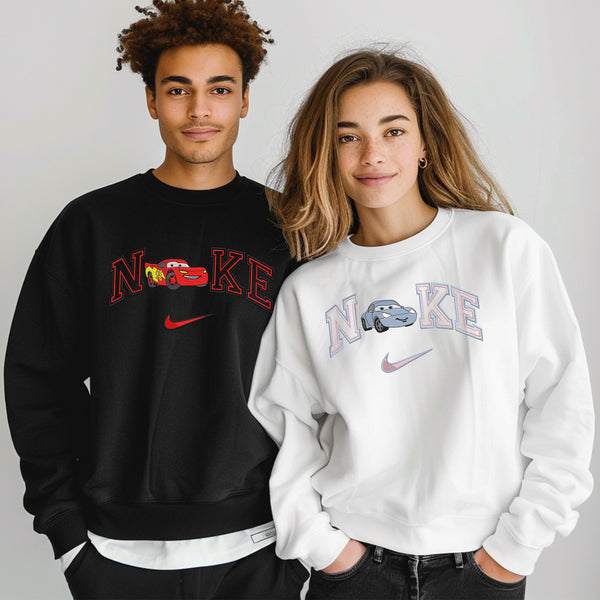 Personalized McQueen & Sally Couple Nike Embroidered Hoodie