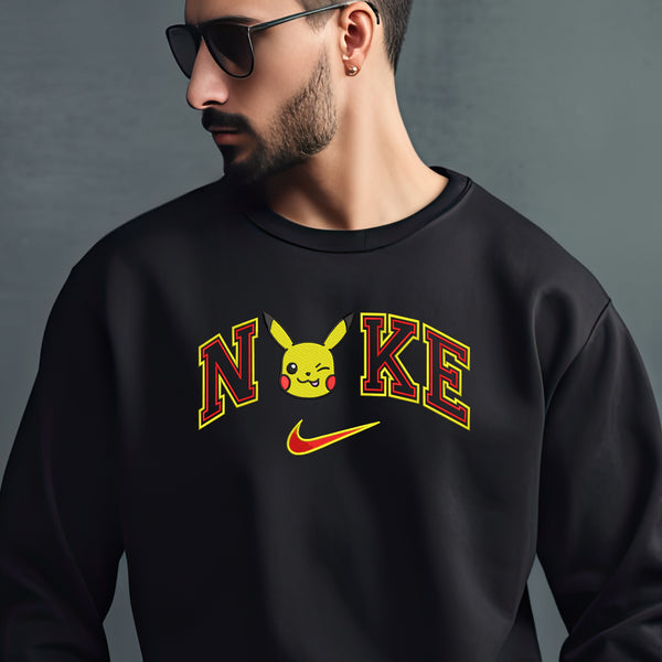 Personalized Pikachu Nike Embroidered Adult Sweatshirt