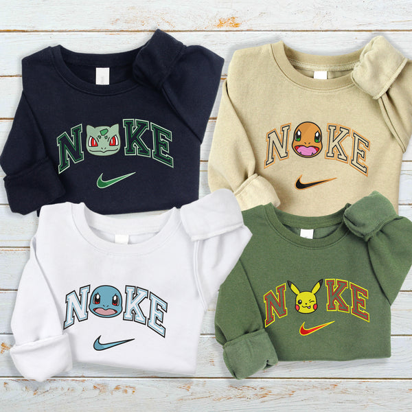 Personalized Squirtle Nike Embroidered Adult Sweatshirt