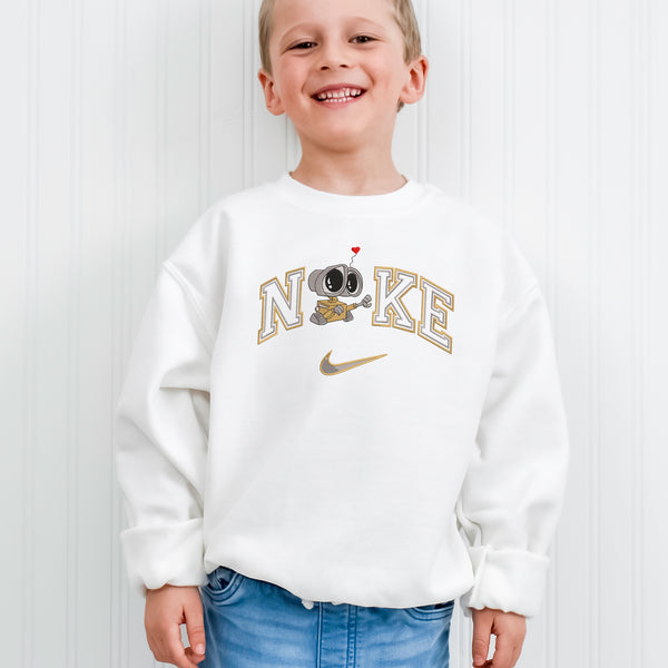 Personalized Wall-E & Eve Nike Embroidered Youth Sweatshirt