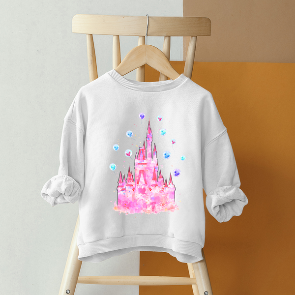 Pink Disneyland Castle Toddler Sweatshirt