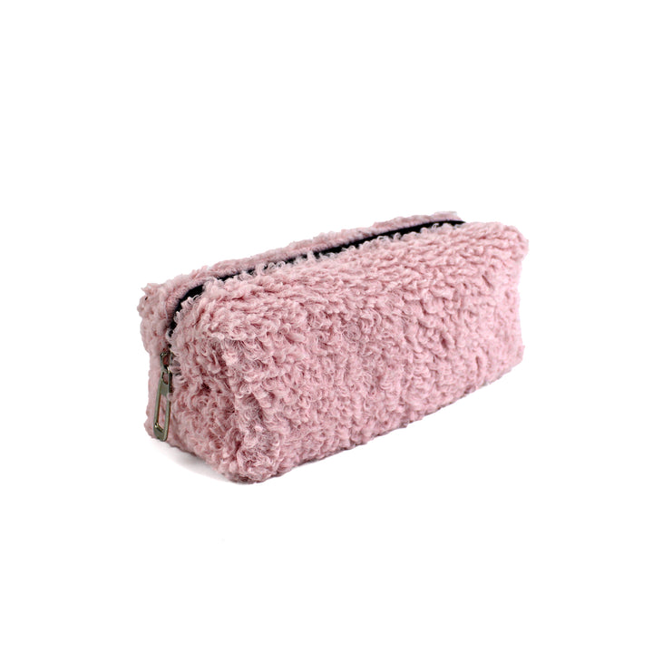 Powder Pink Plush School Pencil Case Personalization wokigi