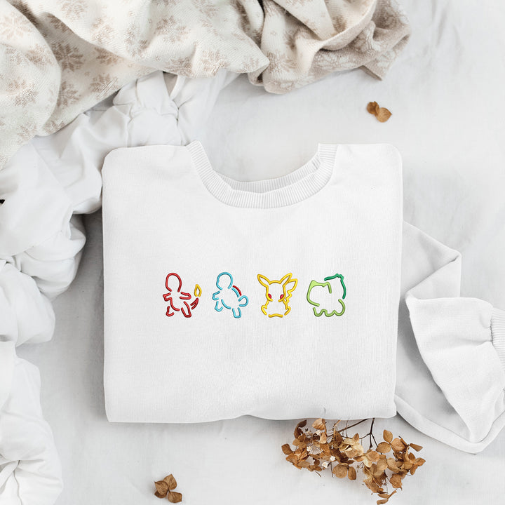 Embroidered Pokemon Silhouette Youth Sweatshirt wokigi