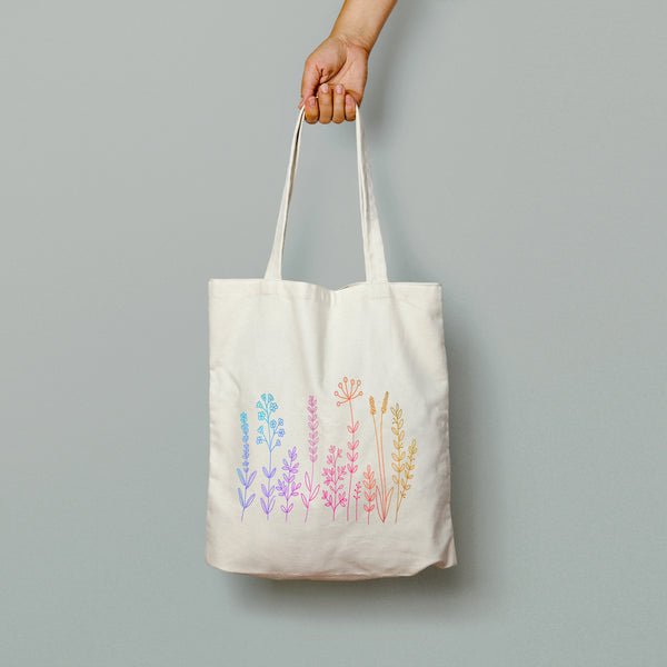 Rainbow Flowers Tote Bag