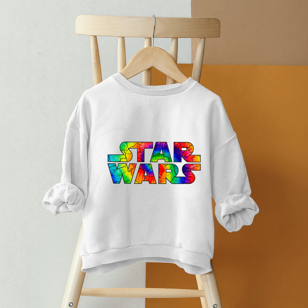 Rainbow Starwars Text Design Toddler Sweatshirt