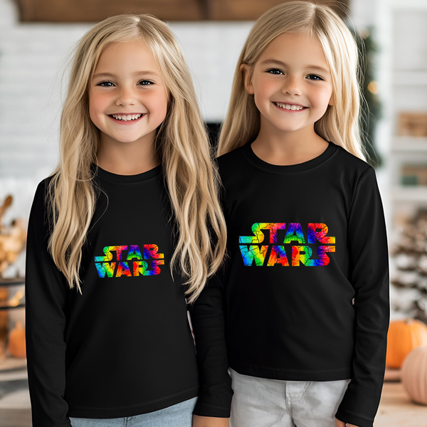 Rainbow Starwars Text Design Youth Sweatshirt