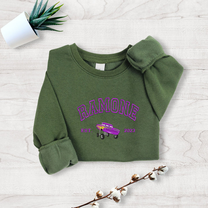 Personalized Disney Cars Ramone Embroidered Toddler Sweatshirt wokigi