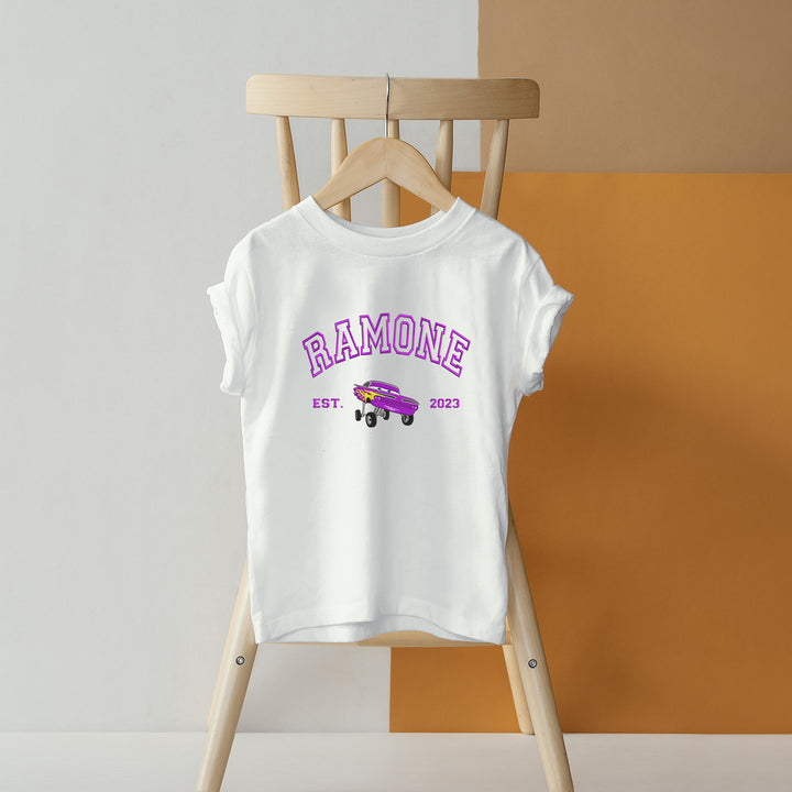 Personalized Disney Ramone Embroidered  Toddler T-shirt wokigi