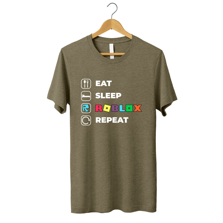 Eat Sleep Roblox Repeat Toddler T-shirt wokigi