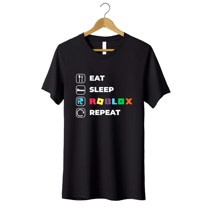 Eat Sleep Roblox Repeat Toddler T-shirt wokigi