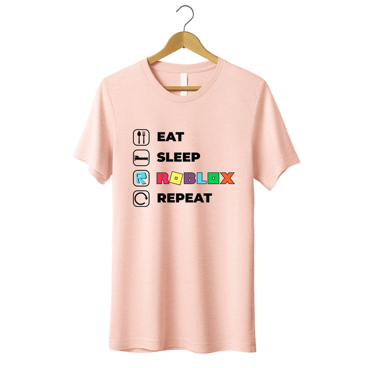 Eat Sleep Roblox Repeat Toddler T-shirt wokigi