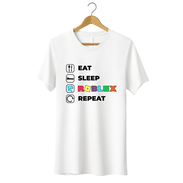 Eat Sleep Roblox Repeat Toddler T-shirt wokigi