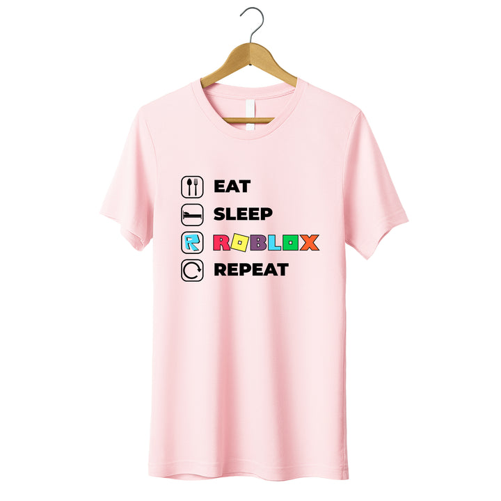 Eat Sleep Roblox Repeat Toddler T-shirt wokigi