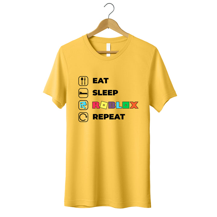 Eat Sleep Roblox Repeat Toddler T-shirt wokigi